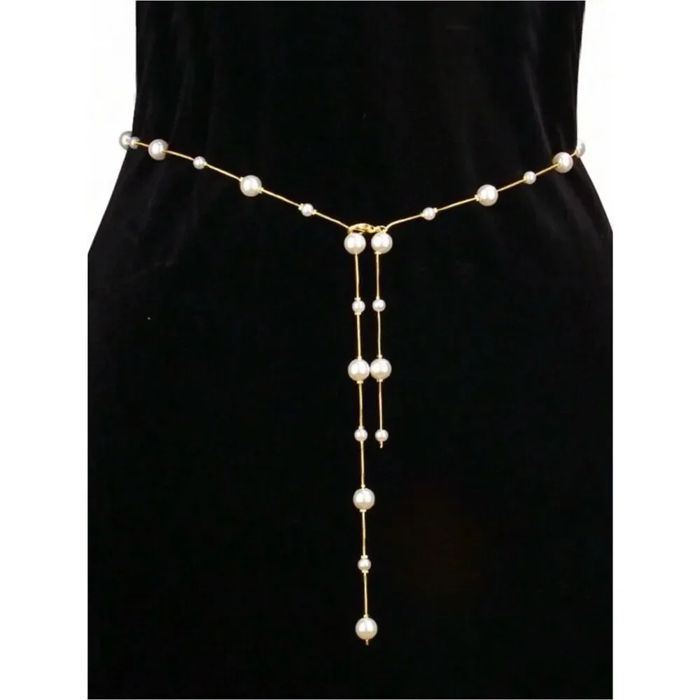 Gold Pearl belt chain A1934